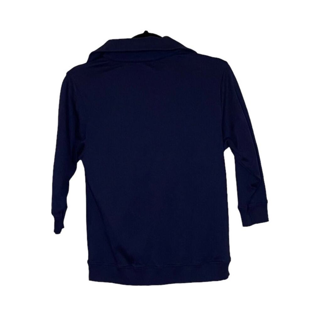 Vintage Peter Millar Women's Medium Long Sleeve Shirt Cotton Blue Polo Henley - Picture 5 of 7